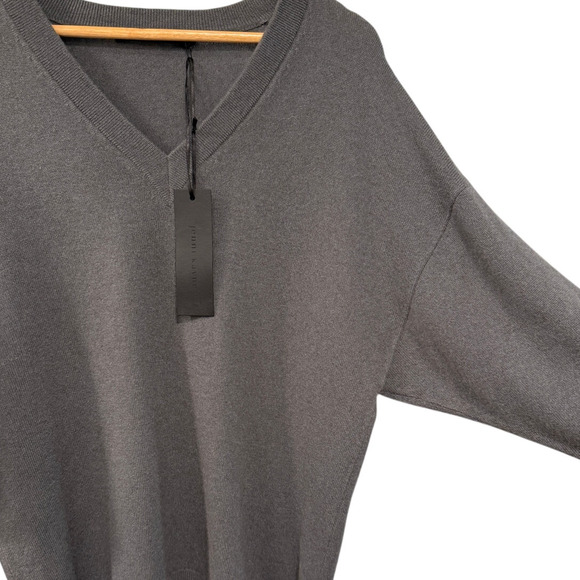 NWT! Jenni Kayne M Oversized Long VNeck 100% CASHMERE Boyfriend Sweater Gray XXS - Picture 6 of 10